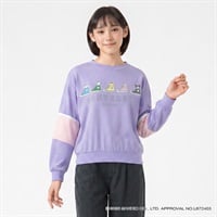 コンバース×サンリオキャラクターズ スニーカー柄長袖Tシャツ キッズ 女の子 130cm-160cm(ラベンダー-130cm)
