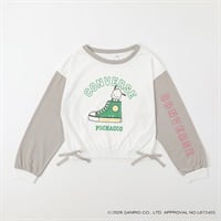 コンバース×サンリオキャラクターズ 裾リボン長袖Tシャツ キッズ 女の子 130cm-160cm(グレー-130cm)