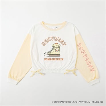 コンバース×サンリオキャラクターズ 裾リボン長袖Tシャツ キッズ 女の子 130cm-160cm