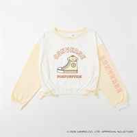 コンバース×サンリオキャラクターズ 裾リボン長袖Tシャツ キッズ 女の子 130cm-160cm(イエロー-130cm)
