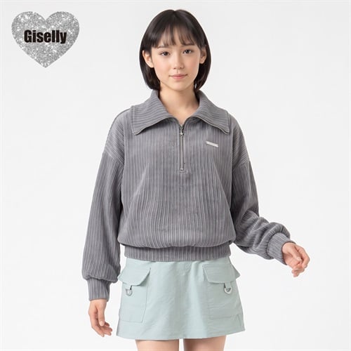 Giselly(ジゼリー) Giselly（ジゼリー）衿付ハーフZIPニット キッズ 女の子 130cm-160cm