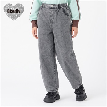 Giselly(ジゼリー) デニムバルーンパンツ キッズ 女の子 130cm-160cm(グレー-130cm)