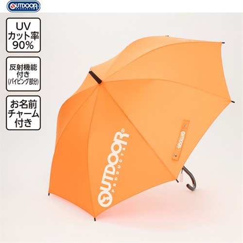 アウトドアプロダクツ 55cm~60cm メニィロゴ 晴雨兼用長傘 キッズ 小学生(オレンジ-60cm)