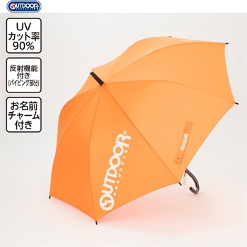 アウトドアプロダクツ 55cm~60cm メニィロゴ 晴雨兼用長傘 キッズ 小学生(オレンジ-60cm)