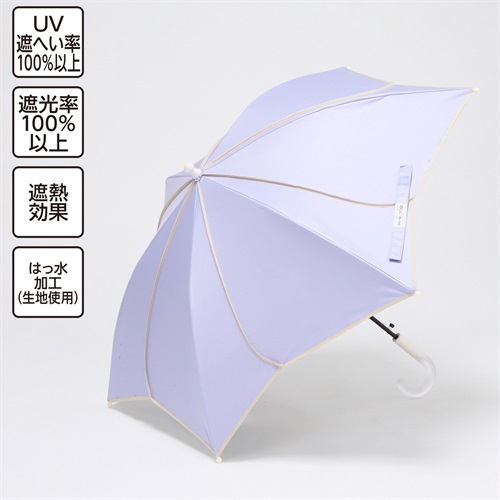 Wpc. for Kids 晴雨兼用傘 フラワーカット 50cm 女の子 キッズ(パープル)