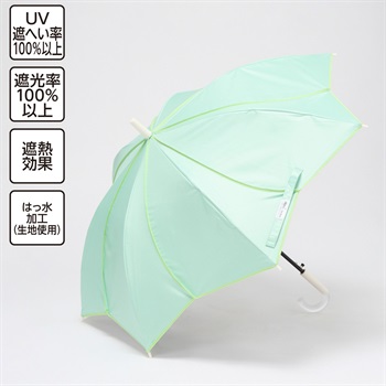Wpc. for Kids 晴雨兼用傘 フラワーカット 55cm 女の子 キッズ(ライトグリーン)