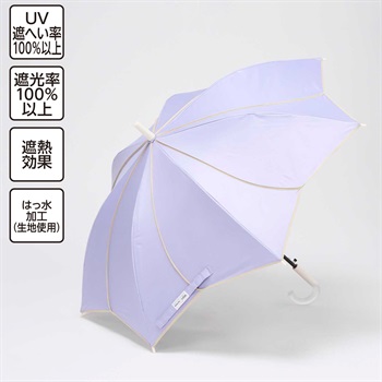 Wpc. for Kids 晴雨兼用傘 フラワーカット 55cm 女の子 キッズ(パープル)