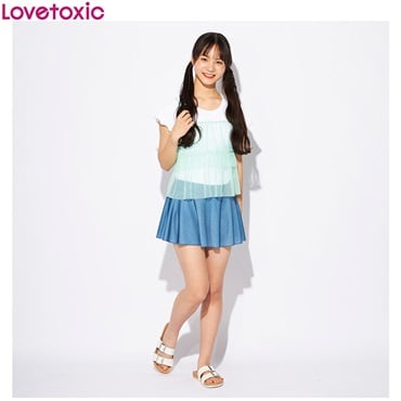 Lovetoxic(ラブトキシック) チュールキャミ付３点セット水着 女の子 キッズ140cm-170cm(ホワイト-140cm)