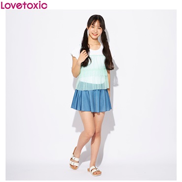 Lovetoxic(ラブトキシック) チュールキャミ付３点セット水着 女の子 キッズ140cm-170cm