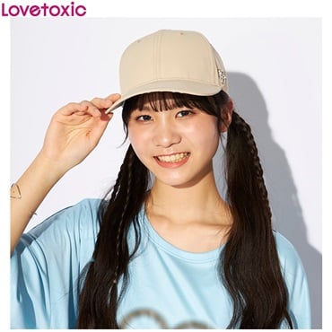 Lovetoxic(ラブトキシック) 撥水ナイロンキャップ 女の子 キッズ(ベージュ-54cm)