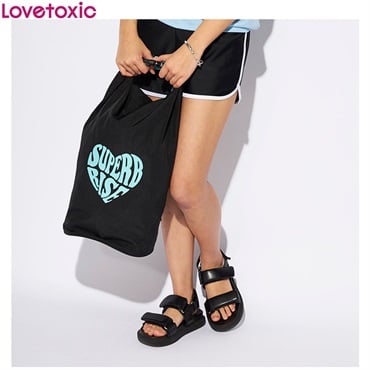 Lovetoxic(ラブトキシック) ビーチバッグ 女の子 キッズ(ブラック-フリ－)