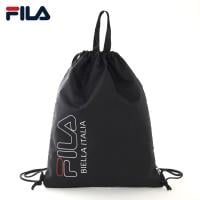 FILA ジムサック ナップサック 子供   入園 入学 通園 通学(ブラック)