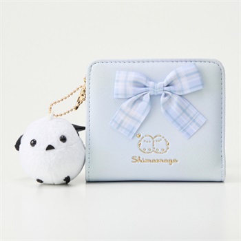 シマエナガ リボン L型ファスナー財布 女の子 キッズ(サックス)