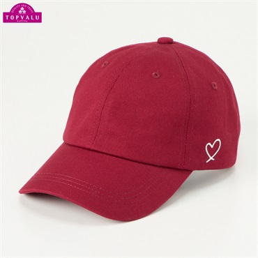 UVカット サイド ハート刺しゅう ツイルキャップ 女の子 トップバリュ キッズ(ダークレッド-ONE SIZE(54～56cm))
