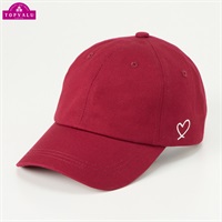 UVカット サイド ハート刺しゅう ツイルキャップ 女の子 トップバリュ キッズ(ダークレッド-ONE SIZE(54～56cm))