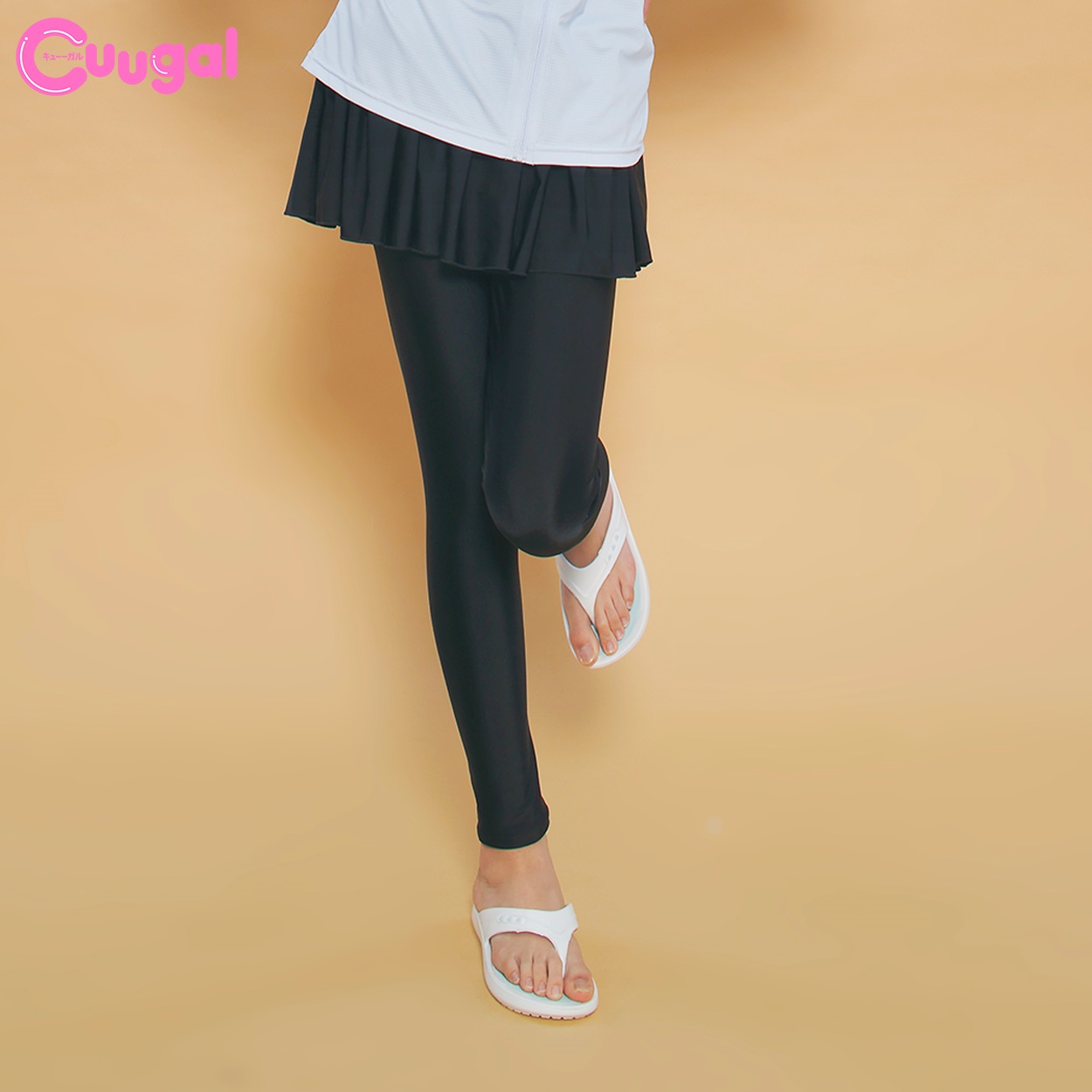 スカート＆スパッツセット 女の子 キッズ 120cm-160cm(ブラック-130cm)