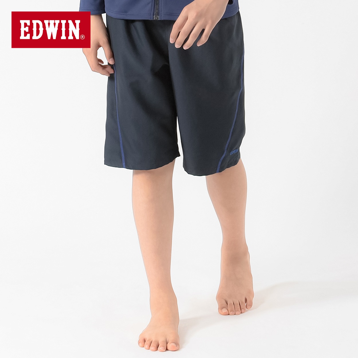 スクール水着 EDWIN(エドウィン) ステッチサーフパンツ 男の子 キッズ 150cm-170cm(ネイビー-170cm)