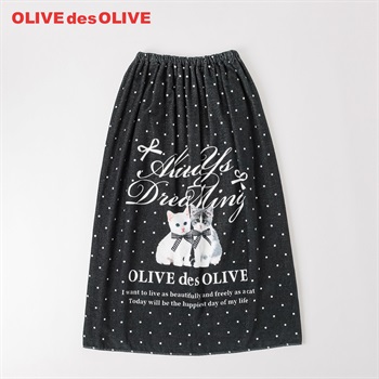 OLIVE des OLIVE(オリーブ デ オリーブ) ラップタオル 80cm 女の子 巻きタオル キッズ(ブラック-80cm)
