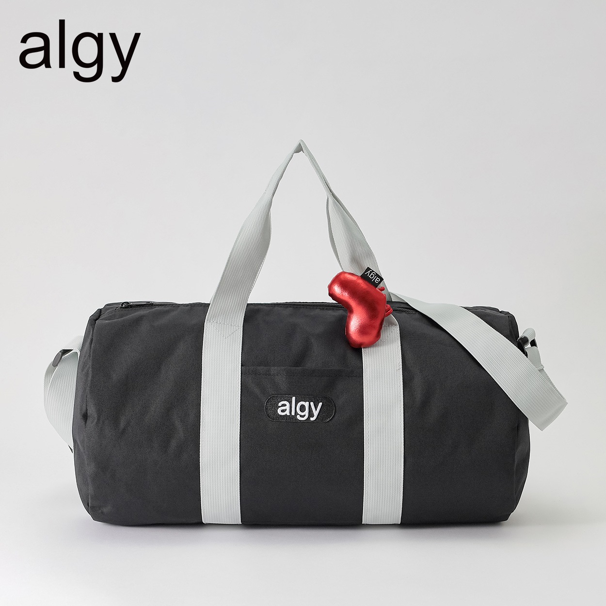 ALGY(アルジー) ドラム型ビーチバッグ 女の子 縦23cm 横43cm 高さ23cm キッズ(ブラック-ONE SIZE)