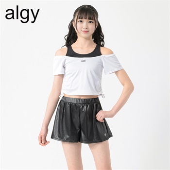 ALGY(アルジー) レイヤード風水着2点セット 小学生 中学生 水着 女の子 キッズ 130cm-160cm(ホワイト-130cm)