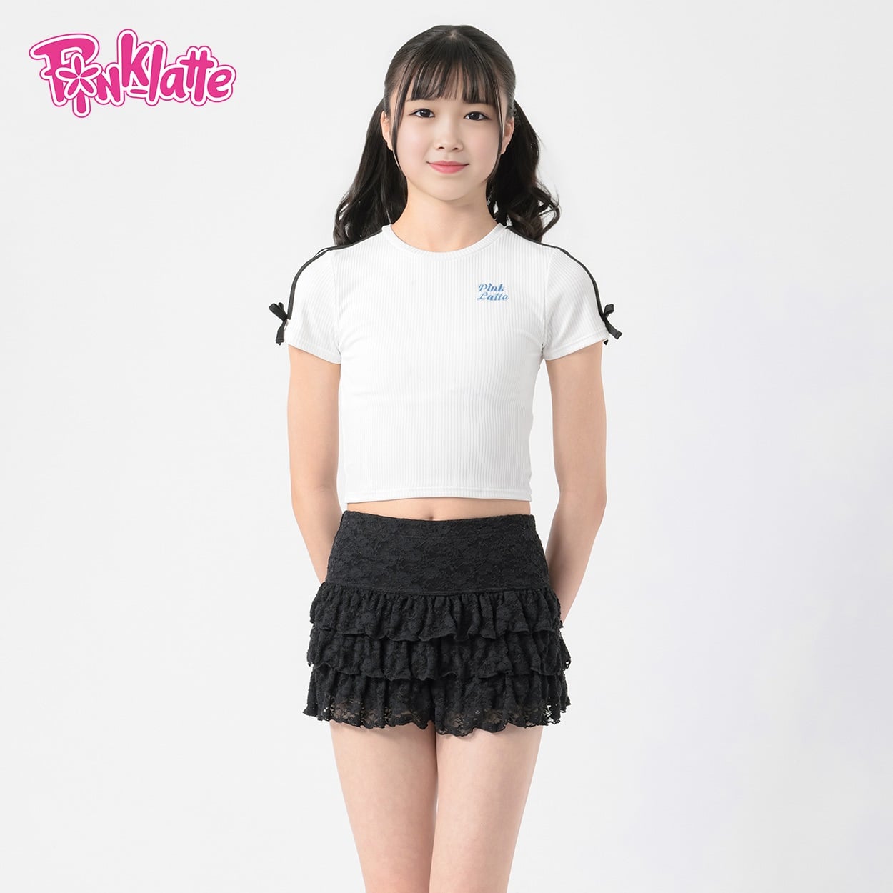 160cm女の子まとめ売りラブトキ.ピンクラテ.SISTERJENNI.WEGO PINK-latte(ピンクラテ) レースパンツ水着3点セット 女の子 キッズ