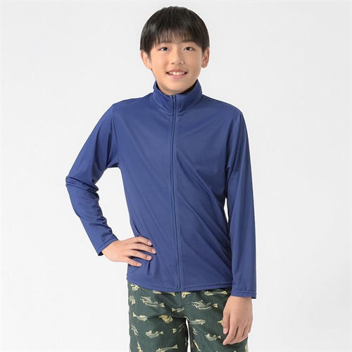 UV対策カラージャケット ラッシュガード 長袖 キッズ 120cm-170cm(ブルー-120cm)