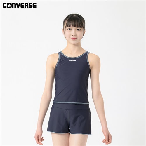 スクール水着 CONVERSE(コンバース) スクールキュロットセパレーツ 女の子 キッズ 140cm-170cm(ネイビー-140cm)