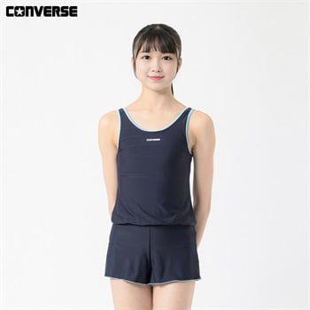 スクール水着 CONVERSE(コンバース) スクールコンビネゾン 女の子 キッズ 130cm-170cm(ネイビー-130cm)