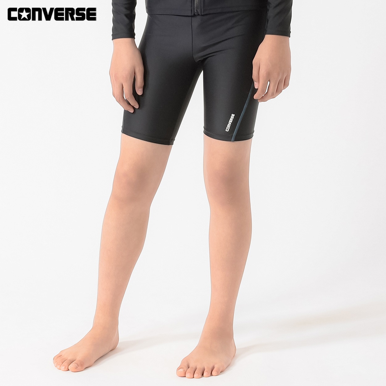 スクール水着 CONVERSE(コンバース) スクールサイドステッチロングパンツ 男の子 キッズ 130cm-170cm(ブラック-170cm)
