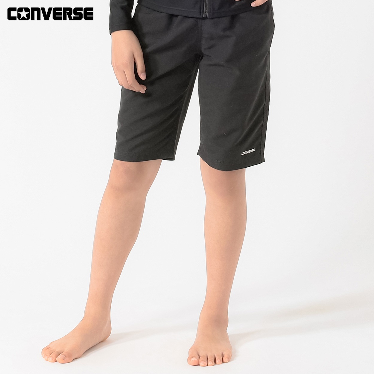 スクール水着 CONVERSE(コンバース) スクールサーフパンツ 男の子 キッズ 130cm-170cm(ブラック-150cm)