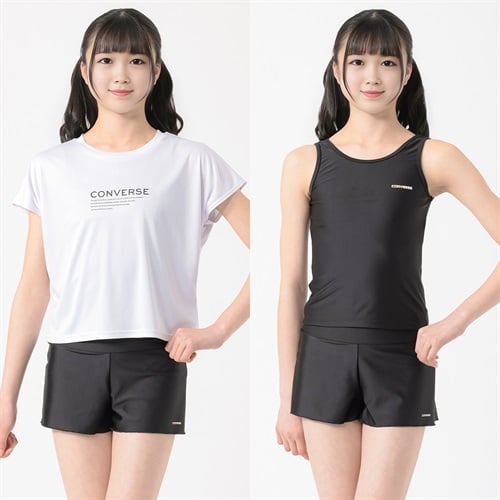 コンバース オンスクTシャツ付3点セット水着 女の子 キッズ 140cm-170cm
