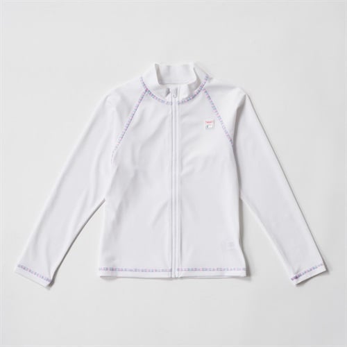FILA(フィラ) 長袖ZIPラッシュ 女の子 紫外線対策 キッズ 140cm-170cm(ホワイト-140cm)