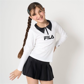 FILA(フィラ) ハーフジップラッシュセパレート 小学生 中学生 水着 女の子 キッズ 140cm-170cm(ホワイト-140cm)