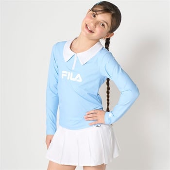 FILA(フィラ) ハーフジップラッシュセパレート 小学生 中学生 水着 女の子 キッズ 140cm-170cm(サックス-140cm)