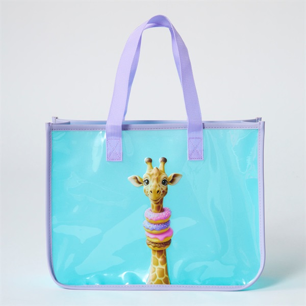 Reyes(レイエス) 動物PVCトート 女の子 キッズ Ｗ34cm×Ｈ26cm×Ｄ12cm(サックス)