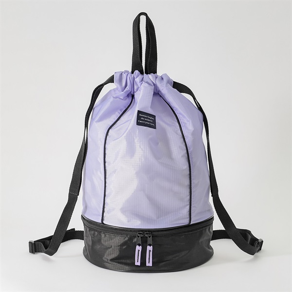 ムジボンサック 女の子 プールバッグ 水泳用 W26cm×H41cm×D16cm(ラベンダー)