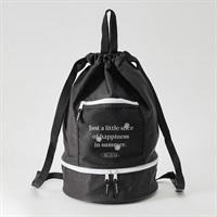 ファスナーボンサック 女の子 プールバッグ 水泳用 W26cm×H41cm×D16cm(ブラック)