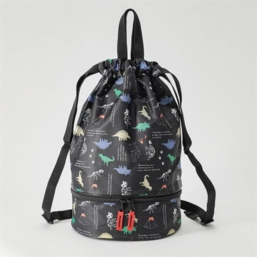 トドラーボンサック 男の子 プールバッグ 水泳用 W23cm×H38cm×D13cm(ブラック)