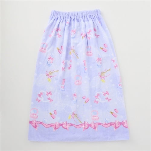 コスメ柄ラップタオル80cm 女の子 キッズ(ラベンダー)