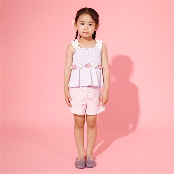 ゆめかわ日和チョウ柄セパレート水着 女の子 キッズ 100cm-130cm(ラベンダー-100cm)