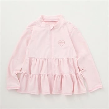 ゆめかわ日和フリル切替ラッシュガード 女の子 キッズ 100cm-130cm(ピンク-100cm)