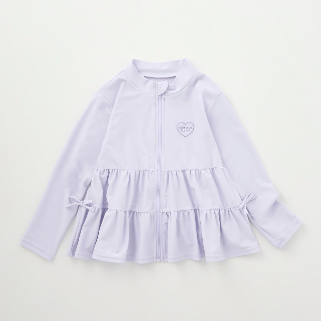 ゆめかわ日和フリル切替ラッシュガード 女の子 キッズ 100cm-130cm(サックス-100cm)