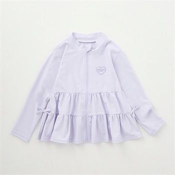 ゆめかわ日和フリル切替ラッシュガード 女の子 キッズ 100cm-130cm(サックス-100cm)
