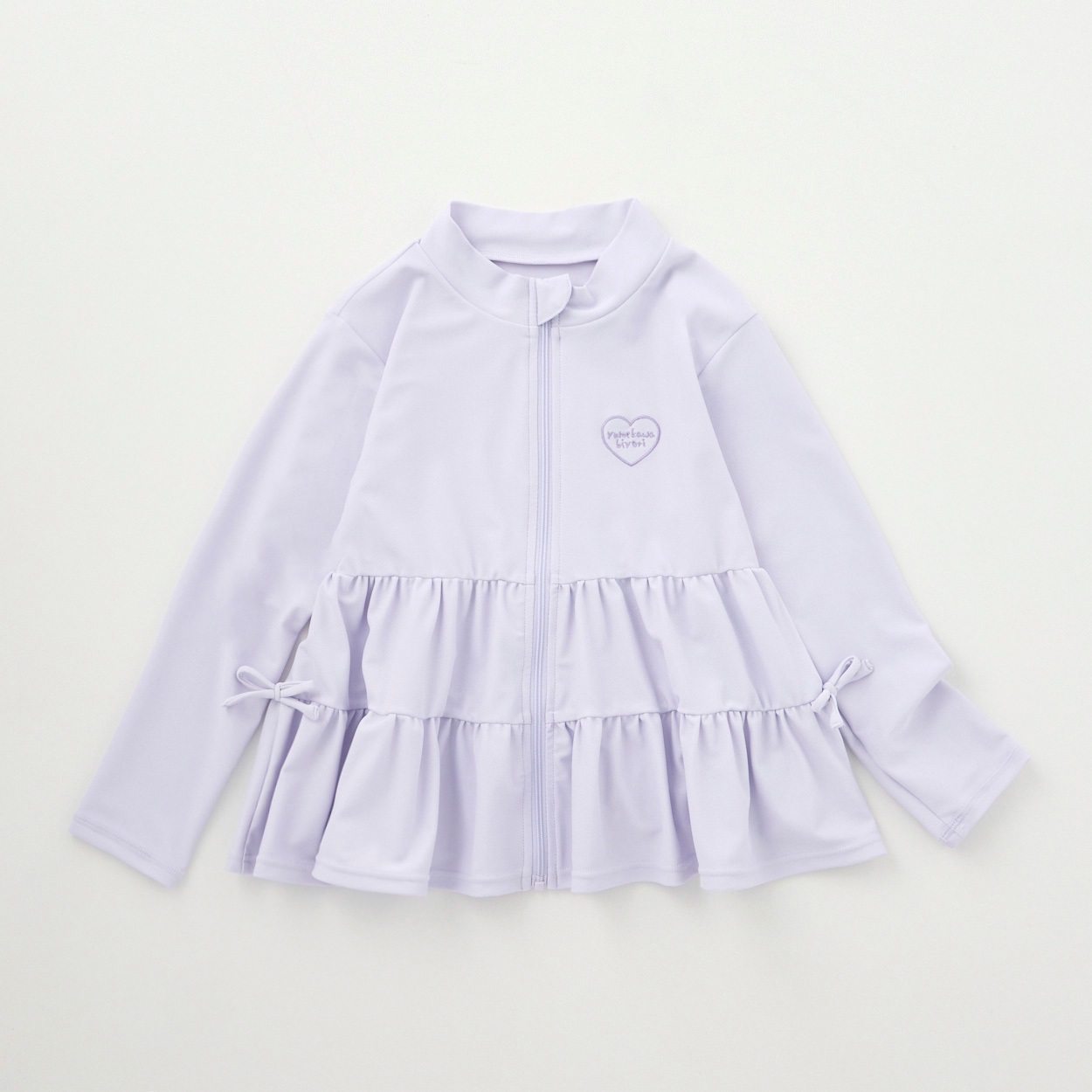 ゆめかわ日和フリル切替ラッシュガード 女の子 キッズ 100cm-130cm(サックス-120cm)