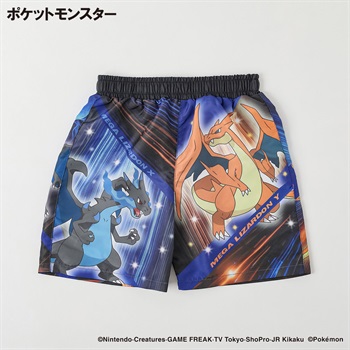 ポケットモンスター サーフパンツ 小学生 水着 男の子 キッズ 110cm-130cm(ブラック-110cm)