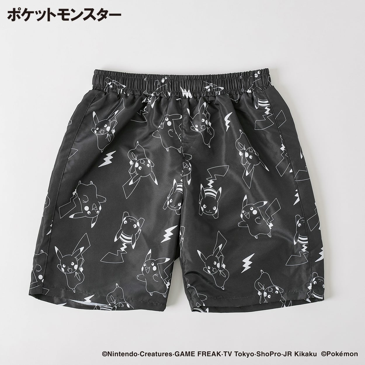 ポケットモンスター スクールサーフパンツ 小学生 水着 男の子 キッズ 130cm-150cm(ブラックA-150cm)