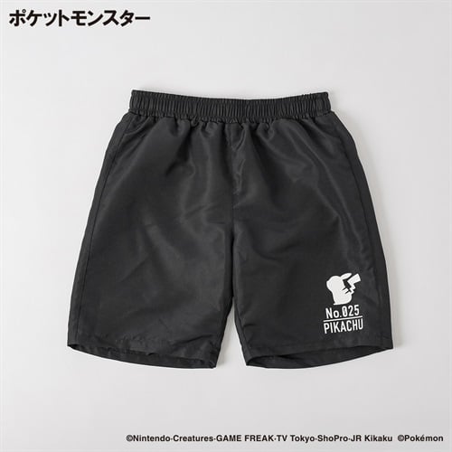 ポケットモンスター スクールサーフパンツ 小学生 水着 男の子 キッズ 130cm-150cm(ブラックB-130cm)