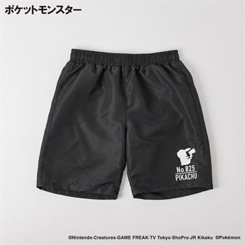 ポケットモンスター スクールサーフパンツ 小学生 水着 男の子 キッズ 130cm-150cm(ブラックB-130cm)
