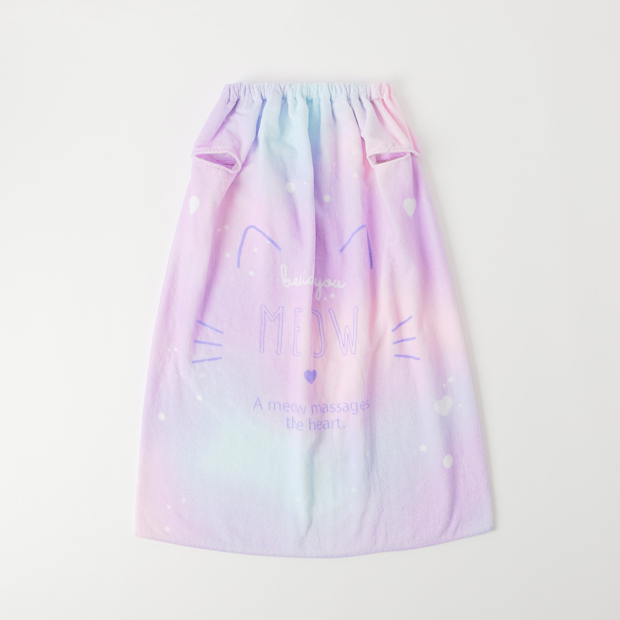 ビーチメモリー 袖出ラップタオル 80cm 女の子 巻きタオル キッズ(ピンク-80cm)