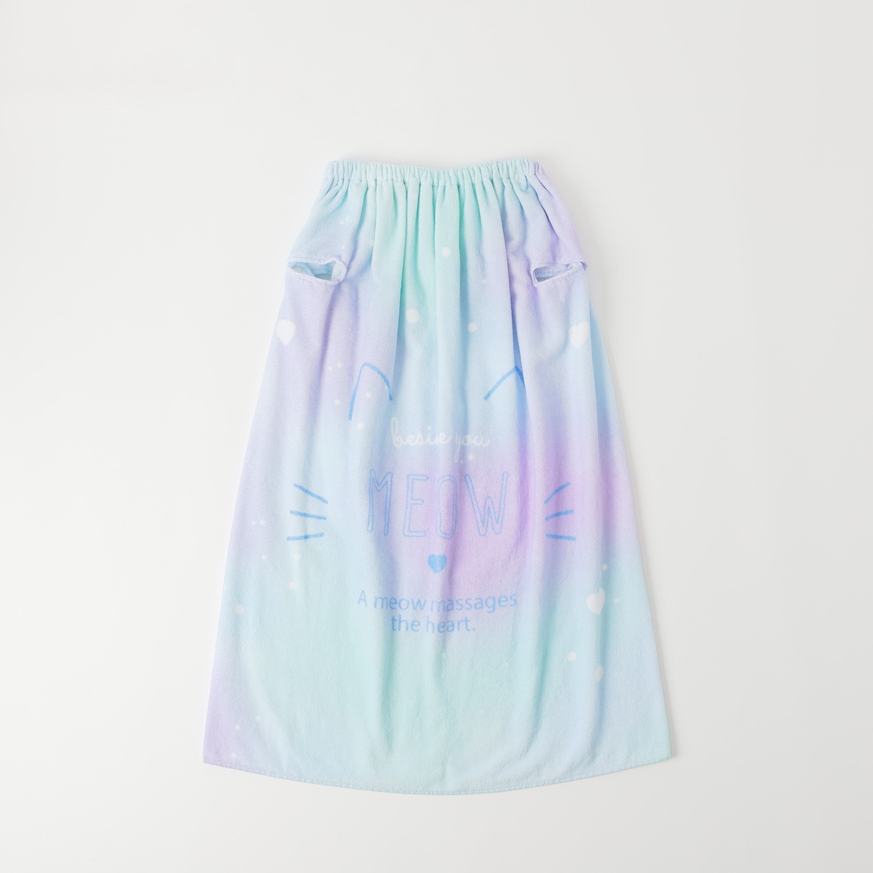 ビーチメモリー 袖出ラップタオル 80cm 女の子 巻きタオル キッズ(サックス-80cm)
